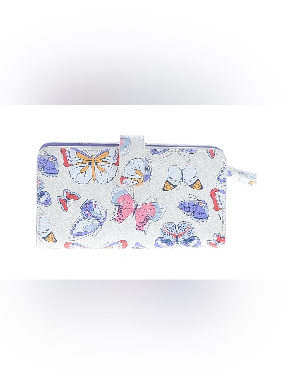 Vera Bradley White Faux Leather Print Zip Wallet NWOT Butterflies in Flight - Picture 1 of 2